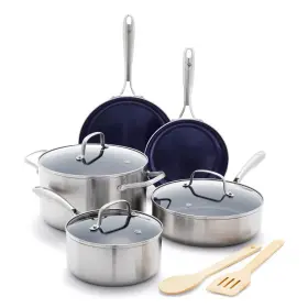 Blue Diamond 885837030051 Hd Stainless Steel Clad Pro 10 Piece Cookware Pots And Pans Set