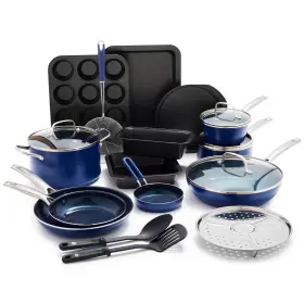 Cc002374001 Blue Diamond 20 Piece Cookware And Bakeware Set Infused Pfas Pfoa-free Ceramic