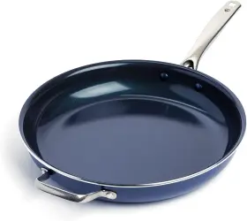 Cc004159-001 Blue Diamond Cookware 14 Inch Large Frying Pan With Helper Handle Infused H
