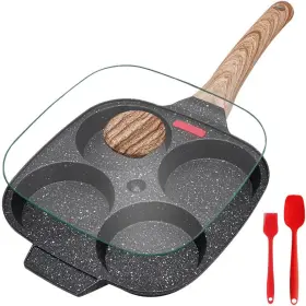Bobikuke 445019984973 Fried Egg Pan Frying With Lid Nonstick 4 Cups Pancake Aluminium All
