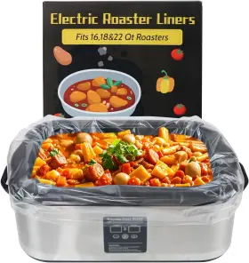 Klnc001 Brand Rssciiiul Electric Roaster Liners 34 X 18 Inch 4 Count Disposable Clear