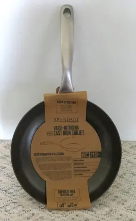 92512 Brandani Hard-nitriding Cast Iron Pan Skillet 8 Inch All Stovetops Induction New/pkg