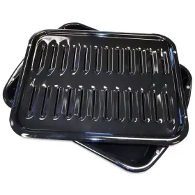 4396923 Branded Broiler Pan And Roasting Rack Black Porcelain Coating Dishwasher Safe Rectangular