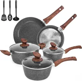 Hc2022-11c Branded New 11pcs Granite Nonstick Cookware Set Induction Ready