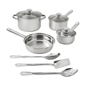 Branded01 313098033035 10 Piece Nonstick Stainless Steel Cookware Set For Durability And Style Everyday