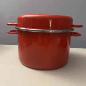 44904 Braun & Kemmler Domus Linie And Sauce Pot Large Red With Lid Germany Din