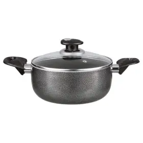Bp-502 Brentwood Aluminum Non-stick Dutch Oven 2 Quart Gray W Cool Touch Handles Glass Lid