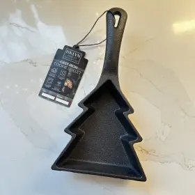 Brooklyn Steel Co 840179258396 Co. Mini Cast Iron Cookie Skillet Black Christmas Tree