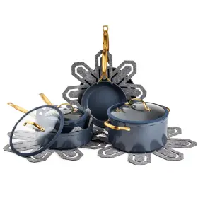 G1857 Brooklyn Steel Co. Blue Constellation Nonstick Aluminum Cookware Set 12-pc