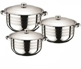 Browni 683752331299 6 Pc Stainless Steel Stockpot Set Cooking Pot 3.7 Quart / 4.7 6.5 Qt