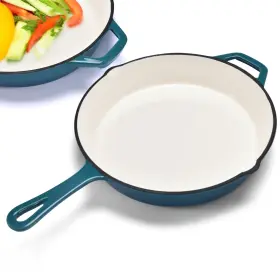 Brun-000777 Bruntmor Cast Iron Pan - 10x16-inch Round Skillet With Pour Spout Frying Pa