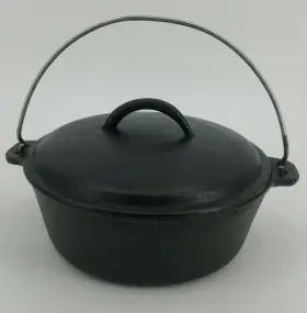10486s Cajun Classic Seasoned Cast Iron Dutch Oven 2 Quart With Lid Pot Pan