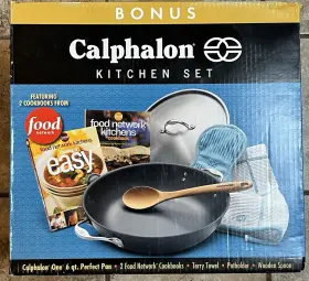 Calphalon 016853031726 One 6 Quart Braised Perfect Pan Non Stick And Lid 14 Inch No Cookbooks