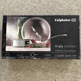 Calphalon 016853043910 Tri-ply Stainless Steel 3 Quart Saut Pan And Cover Brand New In Box