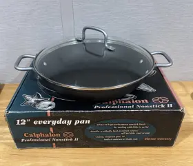 Calphalon 016853046843 Hard Anodized Two-handle 12-inch Non-stick Everyday Pan Lid Orig Box