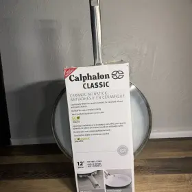 Calphalon 016853062867 Cephalon Classic 12 Inch Ceramic Nonstick Frying Pan With Cover