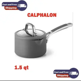 Calphalon 016853063185 Classic Nonstick 1.5 Quart Sauce Pan With Cover Grey