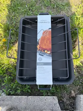 W30k Calphalon 016853079872 New 16x12 Inch Hard-anodized Non-stick Roaster With Rack