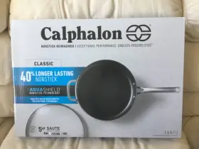Calphalon 016853109647 Classic Aqua Shield 5- Quart Nonstick Saute Pan And Lid New In Box-shipsnow