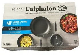 Calphalon 016853109685 Select Hard-anodized Nonstick Aquashield 14-piece Cookware Set New