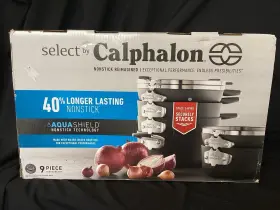 Calphalon 016853109937 Select By 9 Pc Cookware Set Hard-anodized Nonstick Space-saving