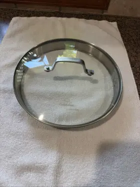 Calphalon 0811716 9.75 Inch Double Strainer Lid Replacement Glass Stainless Steel
