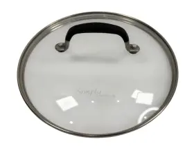 0812813 Calphalon Simply 9 Inch Glass Lid For 6 Quart Pot Pan Insulated Handle Mpn