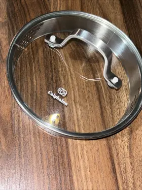 1082021 Calphalon 6 3/8 Inch Glass Stainless Steel Replacement Strainer Lid For 7 Pot