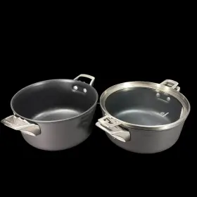 1348304 Calphalon 3pc Premier Hard-anodized Nonstick Stock Pot 6 Quart And 5 With One Lid