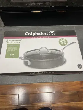 1800598 Calphalon Vintage Commercial Hard Anodized 5 Quart Saut Pan And Cover
