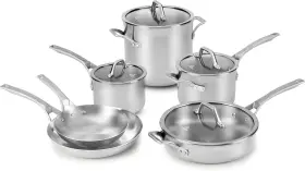 1950766 Calphalon Cookware 10-piece Pots And Pans Set Stainless Steel Kitchen