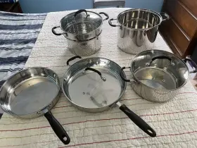 2029640 Calphalon Stainless Steel Kitchen Cookware Pots And Pans Set With Handles