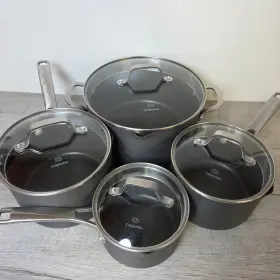 2058503 Calphalon Classic Hard Anodized Nonstick Cookware Set 8 Pots Saucepan With Lids
