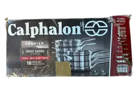 2058551 Calphalon Select 10-piece Space-saving Stainless Steel Cookware Set Damaged Box