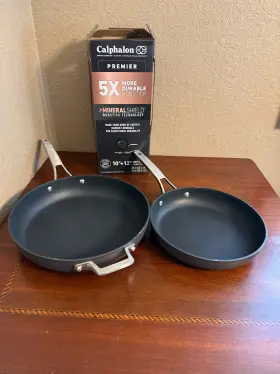 2172316 Calphalon Premier Hard-anodized Nonstick 10 Inch And 12 Frying Pans Nib