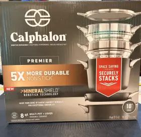 21723356 Calphalon Premier 8 Quart Mineral Shield Nonstick Technology Multi-pot Lid New