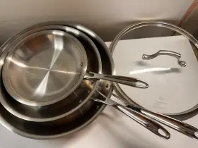 Calphalon 313042690666 3-piece Tri-ply Stainless Steel Skillet Frying Pan Set 8 Inch 10 And 12