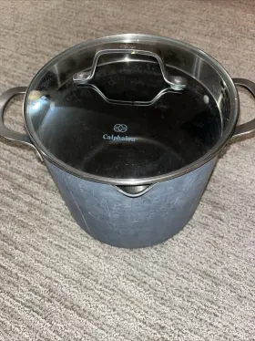 31420 Calphalon 8 Quart Stock Pot 808 Hard Anodized Nonstick Black With Lid