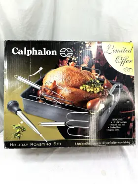 4942 Calphalon Nonstick 13x16 Inch Hard Anodized Aluminum Roaster Pan New Roasting Set Fs