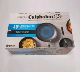 76401372 Calphalon Select 8pc Aqua Shield Cookware Set