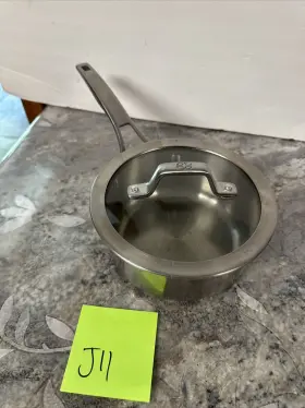 87015 Calphalon Saucepan 1.5 Quart Induction Ready Stainless Butter Gravy Saut Pot And Lid