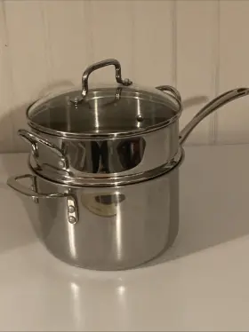 870412 Calphalon Stainless Steel Pot Steamer And Lid 4.5 Quart Oven Dishwasher Safe