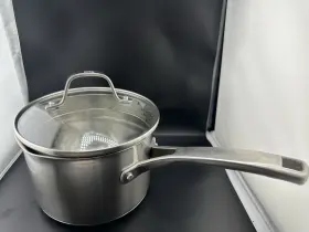 87025 Calphalon 87205 2.5 Quart 2.3 L Stainless Steel Long Handle Saucepan Pot With Lid
