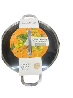 Tcs8785cs Calphalon Premier Silver Ash 5 Quart Stock Pot /sauce Pan/dutch Oven With Lid