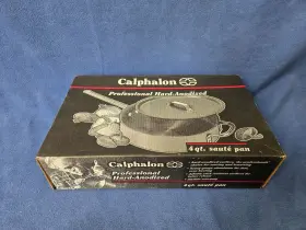 Z5004 Calphalon Commercial Classic 4 Quart Saute Pan W Lid Vintage Annodized New