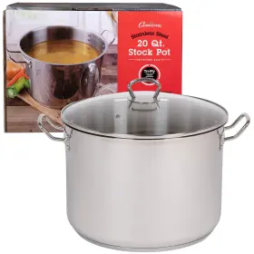 Sp20w Camerons 20 Quart Stock Pot With Lid - Tri-ply 18/10 Professional Grade Inductio