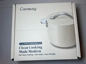 Caraway 810118301476 Petite Cooker 2 Quart Ceramic Coated Pot Free Chemicals Cream