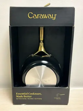 Caraway 850036593249 3 Quart Sauce Pan Black/gold Cw-sacp-bkg