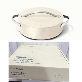 Cw-rond-101 Caraway Cw-rond-102 6 Quart Rondeau Pan Cookware Cream With Lid