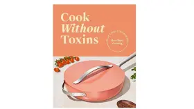 84074803 Caraway Home Ceramic Nonstick 4.5 Quart Saute Pan With Lid Terra Cotta Used